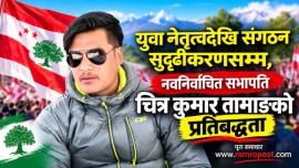 युवा नेतृत्वदेखि संगठन सुदृढीकरणसम्म, नवनिर्वाचित सभापति चित्र कुमार तामाङको प्रतिबद्धता